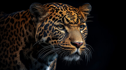 Obraz premium A leopard portrait face.