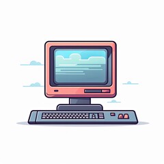 Icon of a computer, pixel perfect.