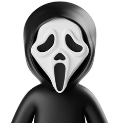 Halloween Black Ghost Face Avatar 3D Icon