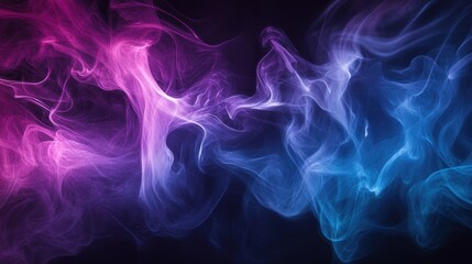 Fototapeta premium Abstract background featuring thin smoke waves flowing gracefully on a dark background, bright color gradients. Fluid movement and smooth quality create a visual for technology wallpapers and banners.