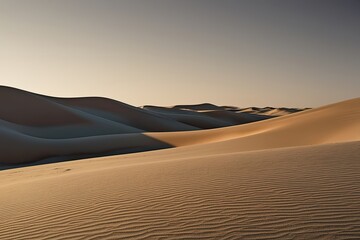 Barren Sand Dune Landscape with Clipping Path and Amber Texture