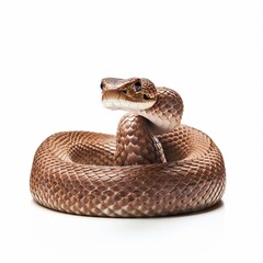 Obraz premium Brown snake on white background