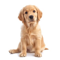 Obraz premium a puppy Golden Retriever dog isolated on white background. 