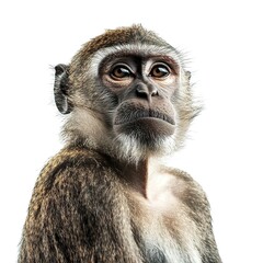 Obraz premium A monkey (portrait, standing), animal bundle isolated on a white background 