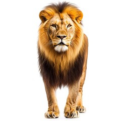 Obraz premium A Lion (portrait, standing), animal bundle isolated on a white background 