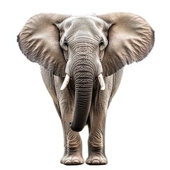 Fototapeta premium A Elephant (portrait, standing), animal bundle isolated on a white background 