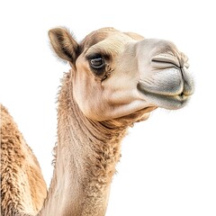 Obraz premium A dromedary camel (portrait, standing), animal bundle isolated on a white background 