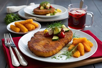 Deliciously Colorful Austrian Schnitzel Presentation as a Must-Try Culinary Experience