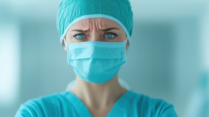 Intense Doctor Preparing for Surgery with Serious Expression