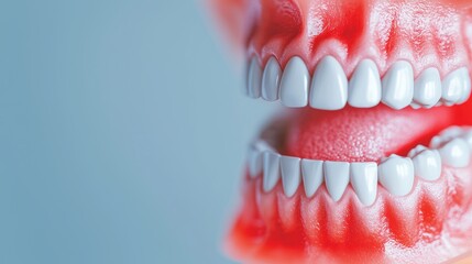 Fototapeta premium Close-Up View of Human Teeth and Gums