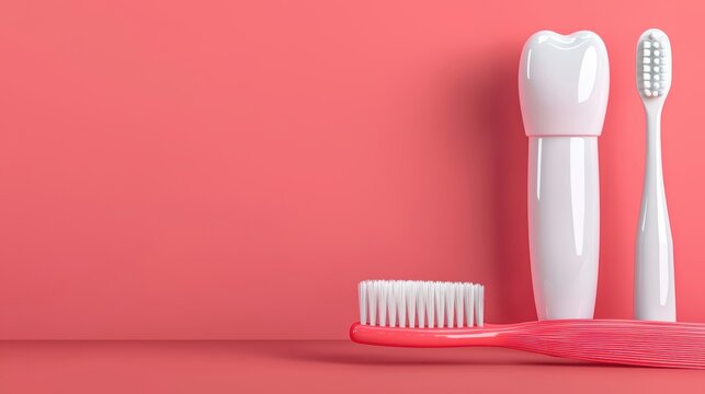 Dental Care Tools on Vibrant Background