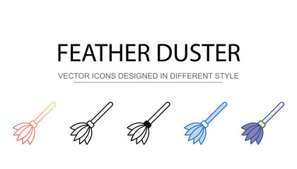 Feather duster icon design with white background stock illustration