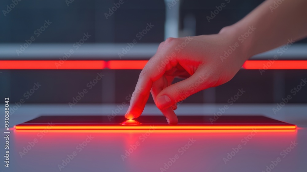 Poster Futuristic Interaction with Touchscreen Device
