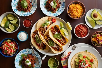Festive Mexican Taco Feast with Delicious Sides for Memorable Gatherings