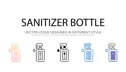 Sanitizer bottle icon design with white background stock illustration