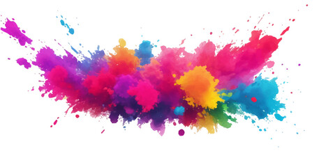 Multicolor powder explosion on White background. Colored cloud. Colorful dust explode. Paint Holi. colorful rainbow Holi paint color powder explosion with bright colors isolated white background.	