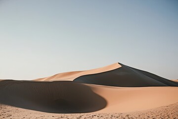 Chic Uninhabited Sand Dune Formation on White Background with Clipping Path and Fine Texture