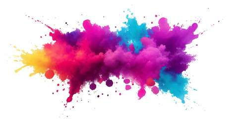 Multicolor powder explosion on White background. Colored cloud. Colorful dust explode. Paint Holi. colorful rainbow Holi paint color powder explosion with bright colors isolated white background.	