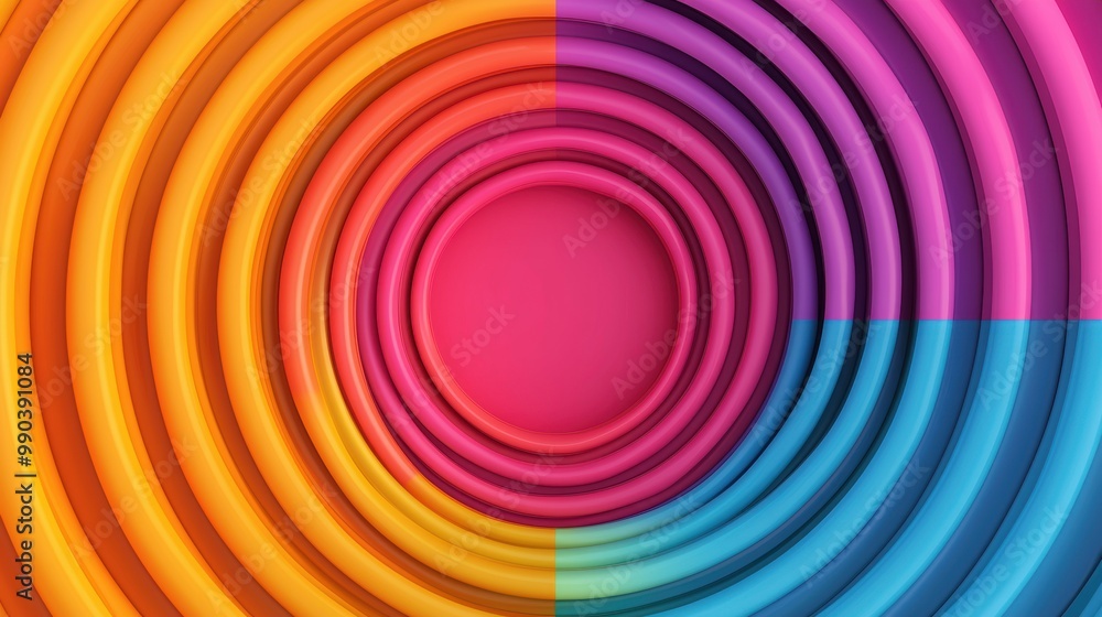 Poster Vibrant Colorful Circular Patterns for Backgrounds