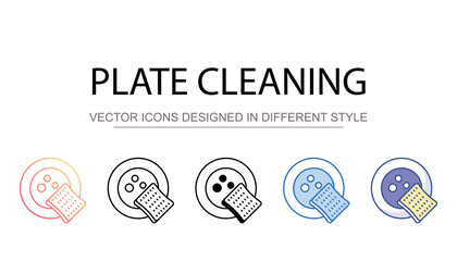 Plate Cleaning icon design with white background stock illustration