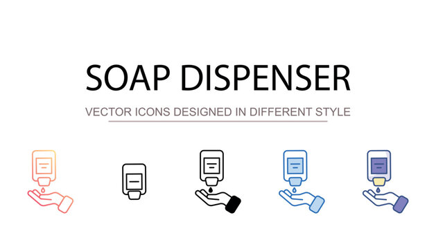 Soap dispenser icon design with white background stock illustration