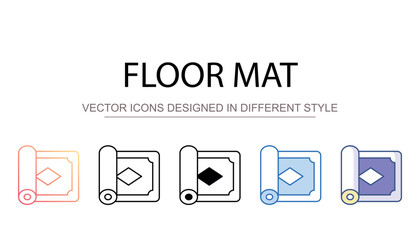 Floor mat icon design with white background stock illustration