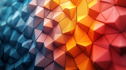 Obraz premium Abstract Geometric Pattern of Triangles in Warm Colors