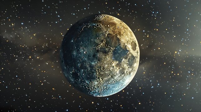Celestial Mirror Moon Perfectly Reflects Earth and Stars in Breathtaking Cosmic Scenery