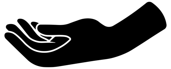 black silhouette of a hand without background