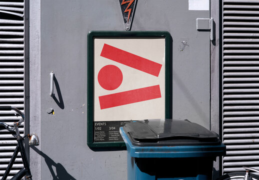 Mockup Of Vertical Customizable Poster On Building Door
