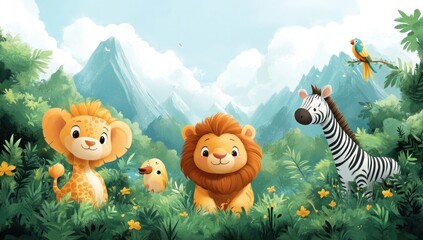Cute Animals in a Jungle