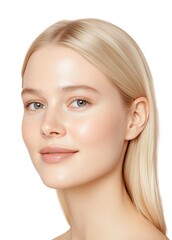 Fototapeta premium Radiant Beauty Portrait with Sleek Blonde Hair