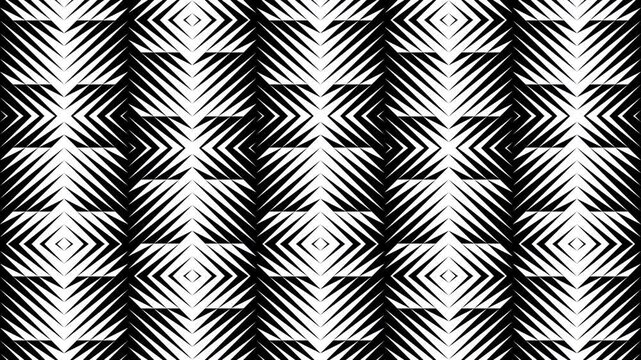 Abstract creative black and white geometric shape zigzag stripe motion background. Video animation Ultra HD 4k footage.