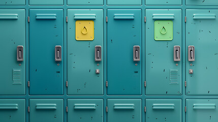 Locker school equipment 3D cartoon