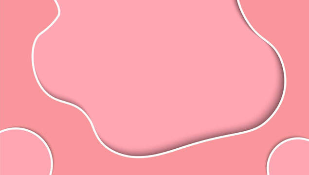 pink background, paper color texture. Minimalist frames design template. Feminine Abstract Background. Modern Curves with Soft Pink Border frames. white edge lines Smooth Decorative Layout.
