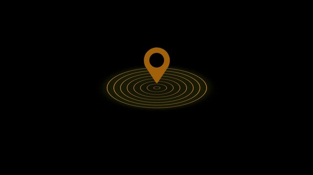 the GPS and  radio icon vector logo design. Map pointer icon. Pin location symbol. on a black background