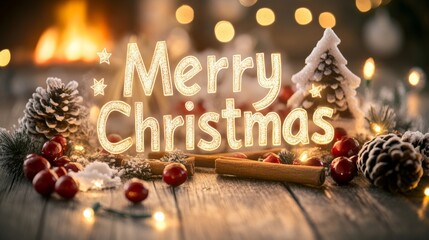 Warm and Rustic Christmas Design with Pinecones, Cinnamon, and Cranberries