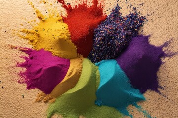 Vibrant Sand Explosion with Dynamic Movement on Textured Surface