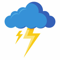 Cloud and Thunder Illustration Clipart Vector