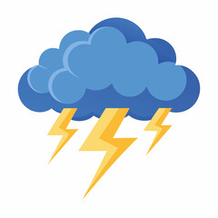 Cloud and Thunder Illustration Clipart Vector