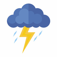 Cloud and Thunder Illustration Clipart Vector