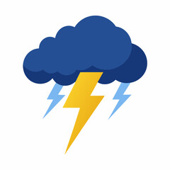 Cloud and Thunder Illustration Clipart Vector