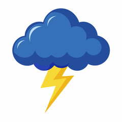 Cloud and Thunder Illustration Clipart Vector