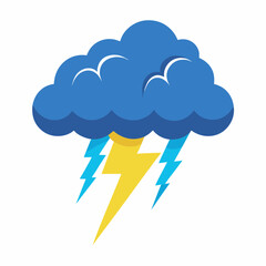 Cloud and Thunder Illustration Clipart Vector