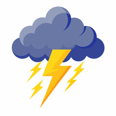 Cloud and Thunder Illustration Clipart Vector