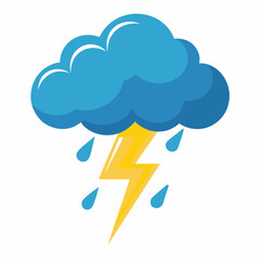 Cloud and Thunder Illustration Clipart Vector