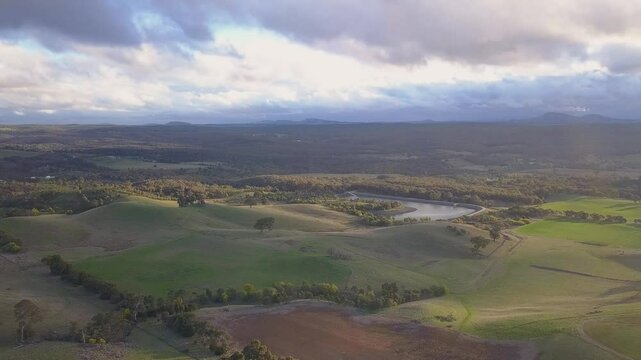 Farming Australia - Wheat Barley Canola Crops - Aerial View of Farmland