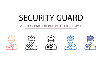 Security Guard icon design with white background stock illustration