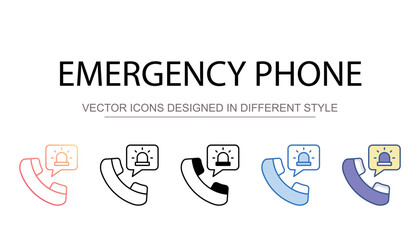 Emergency Phone icon design with white background stock illustration