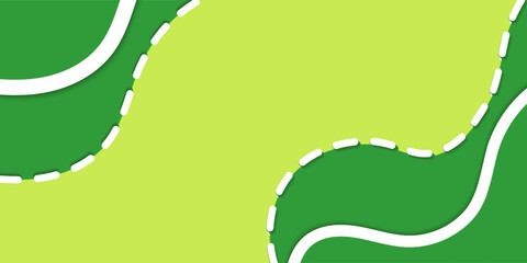 green background, lines art. Green Pathways illustration. Abstract Trail Design, Curving Routes. Minimalist Map Background. Clean Geometric Paths, Roadways. Travel Route Illustration. Dashed Line art

